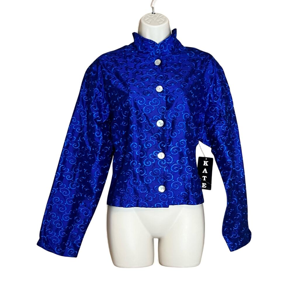 Vintage NWT KATE Royal Blue Embroidered Jacket XL